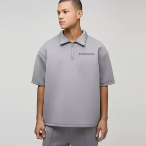 Oversized Textured Revere Polo