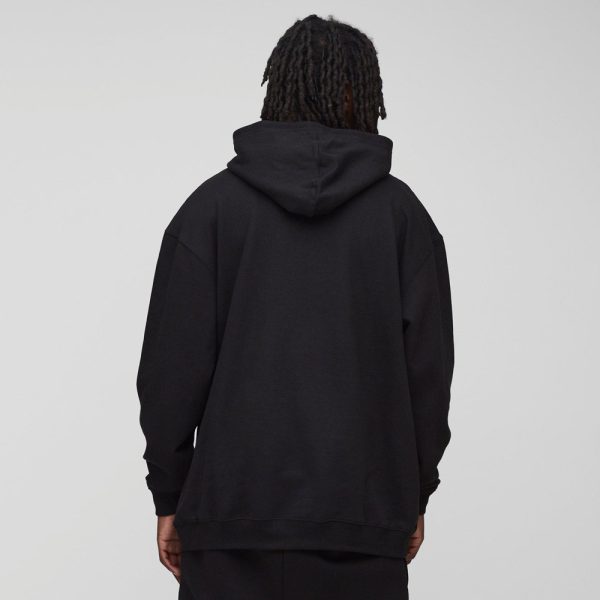Oversized Boxy Doodle Graphic Puff Print Hoodie - Image 2
