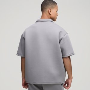 Oversized Textured Revere Polo