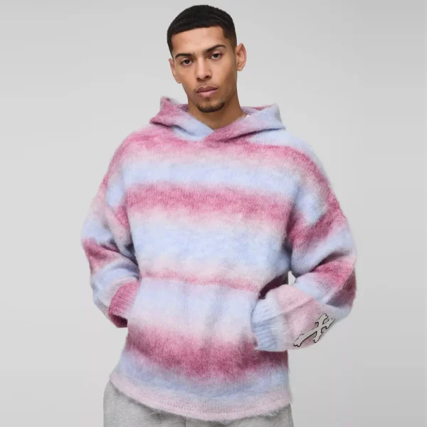 Oversized Boxy All Over Heart Applique Hoodie