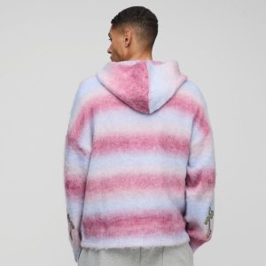 Oversized Boxy All Over Heart Applique Hoodie